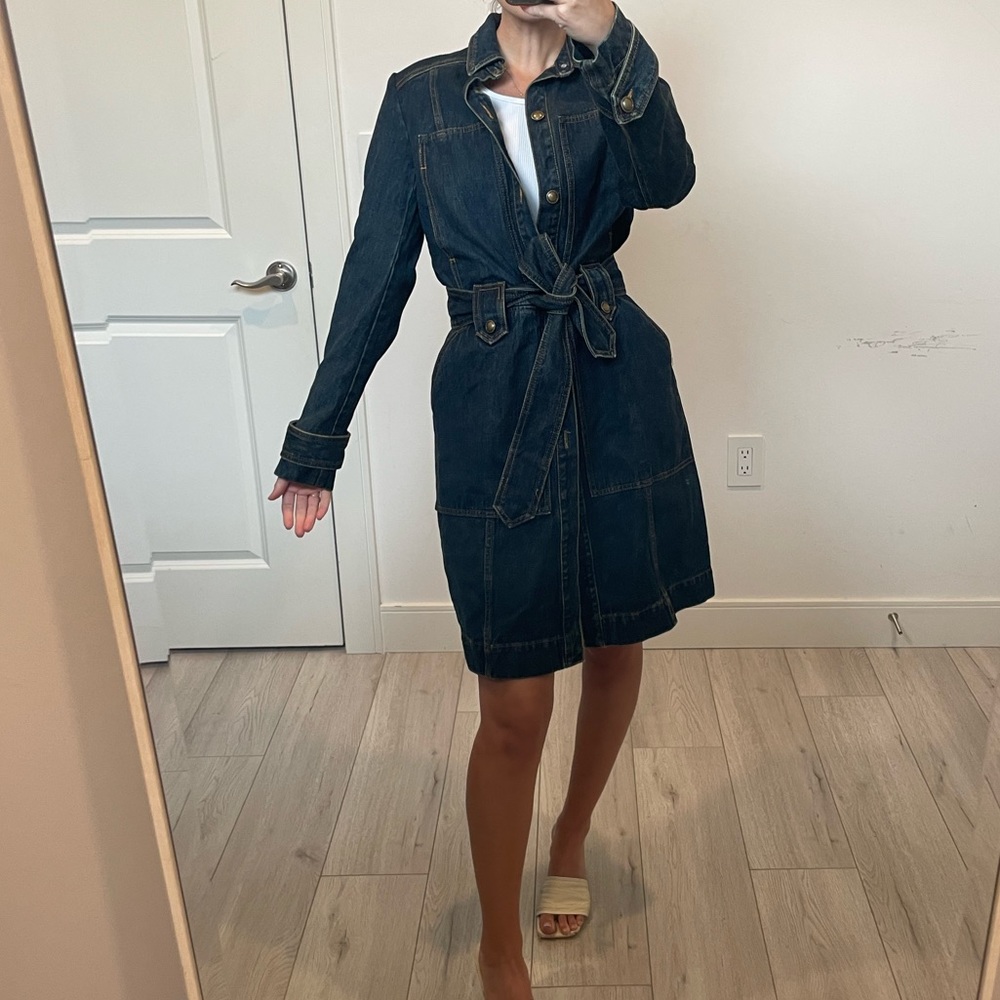 Free People Denim Trench Coat